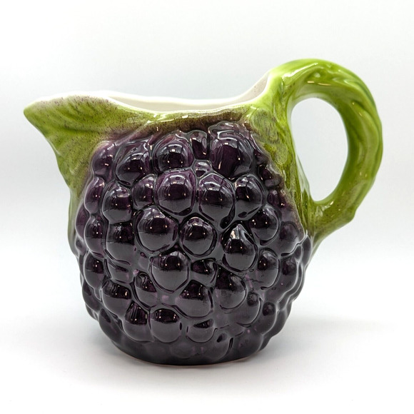 Vintage Pier 1 Majolica Grape Vine Pitcher 3D Made in Italy - Picture 6 of 12